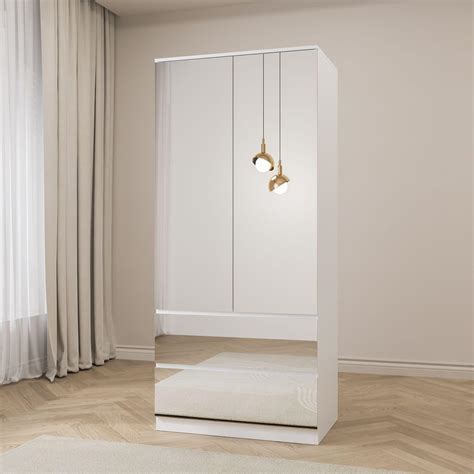 2 door sheet metal wardrobe closet with mirror and shelves|Amazon.com: 2 Door Wardrobe Closet.